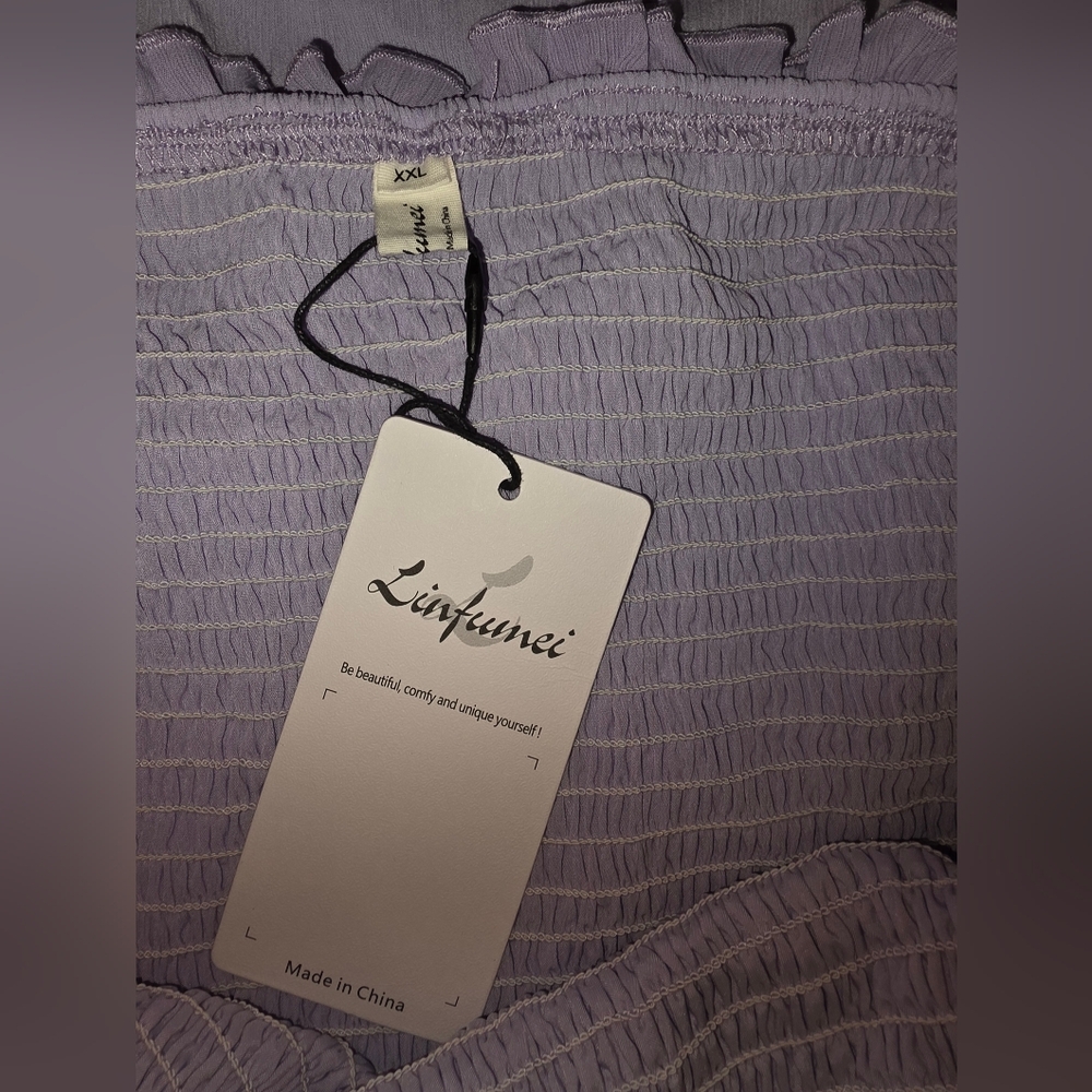 Lilac Mini Dress with Ruffle Trim - Picture 5 of 5
